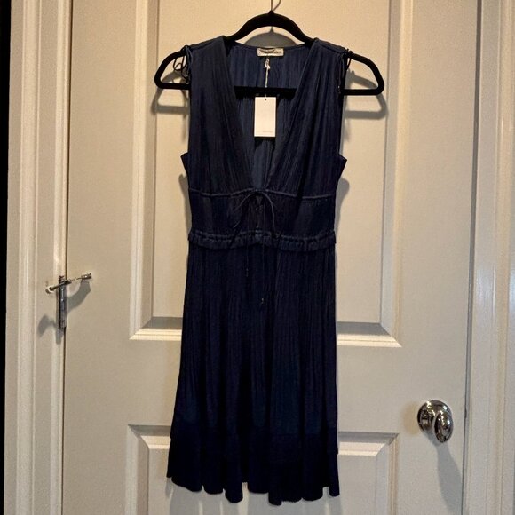 ULLA JOHNSON NWT Giselle navy mini dress Sz 0 - Picture 3 of 9